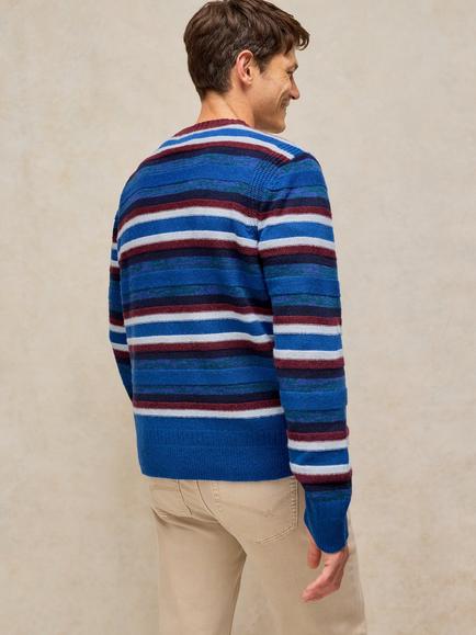 White Stuff Milton Stripe Crew Neck Jumper, Blue/Multi - view 2, Blue/Multi