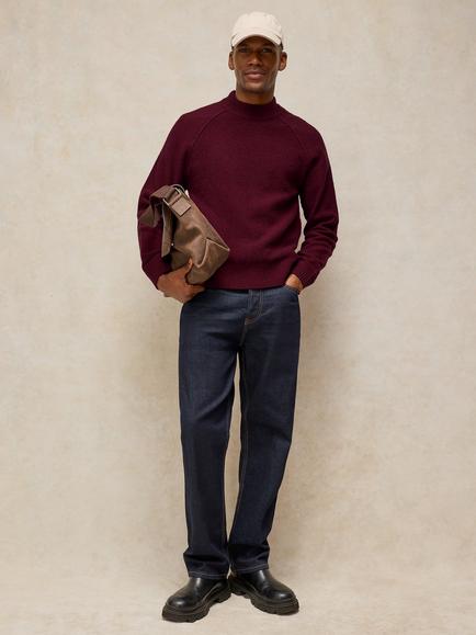White Stuff Milton Mock Neck Jumper, Dark Red