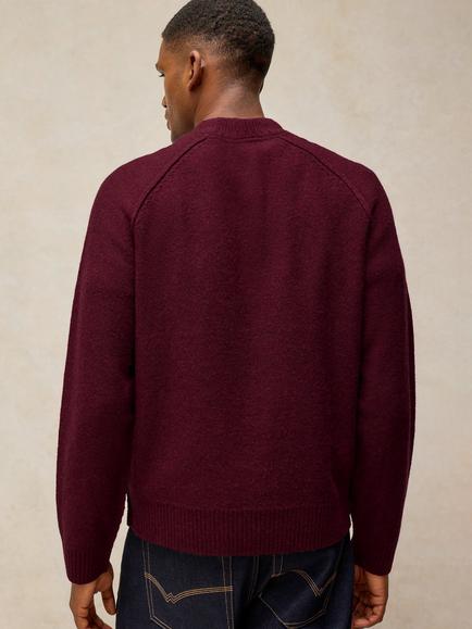 White Stuff Milton Mock Neck Jumper - view 2, Dark Red