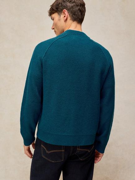 White Stuff Milton Mock Neck Jumper - view 2, Mid Teal