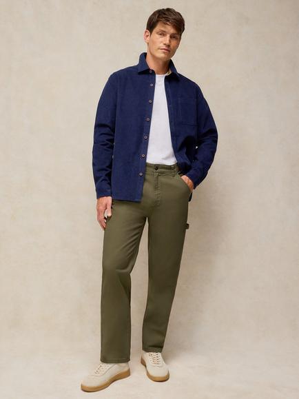 White Stuff Cowes Pure Cotton Carpenter Trousers, Khaki Green, Khaki Green