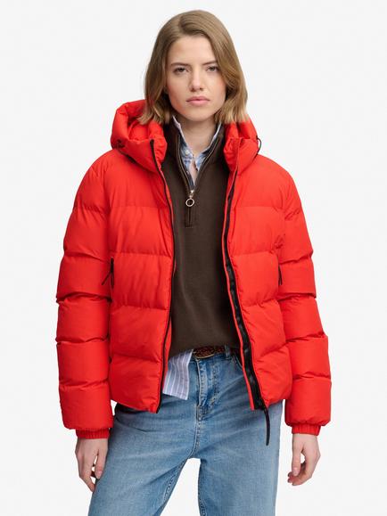 Superdry Hooded Sports Puffer Jacket, Apple Red