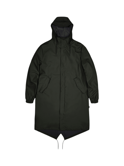 Rains Unisex Fishtail Parker Raincoat, Green - view 2, Green