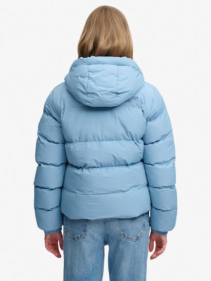 Superdry Hooded Sports Puffer Jacket - view 2, Washed Denim Blue