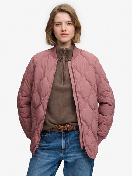 Superdry Short Onion Quilt Liner Jacket, Roan Rouge Burgundy