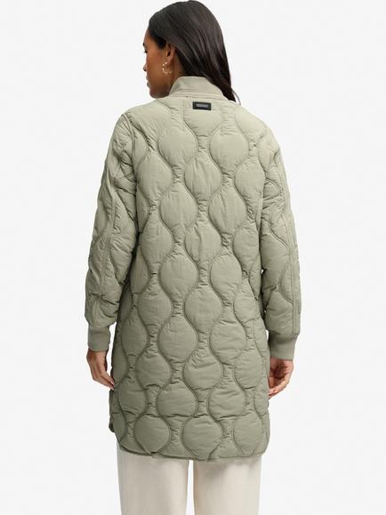 Superdry Longline Onion Quilt Liner Jacket - view 2, Light Khaki Green