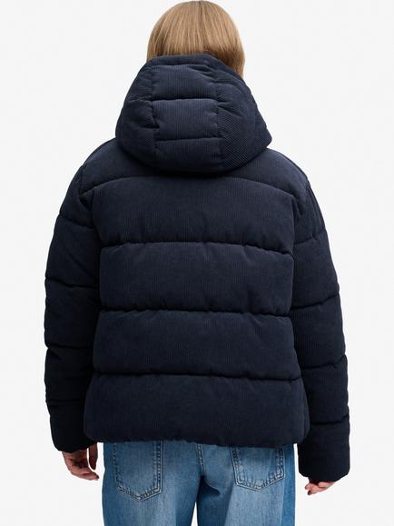 Superdry Premium Hooded Cord Puffer Jacket - view 2, Eclipse Navy