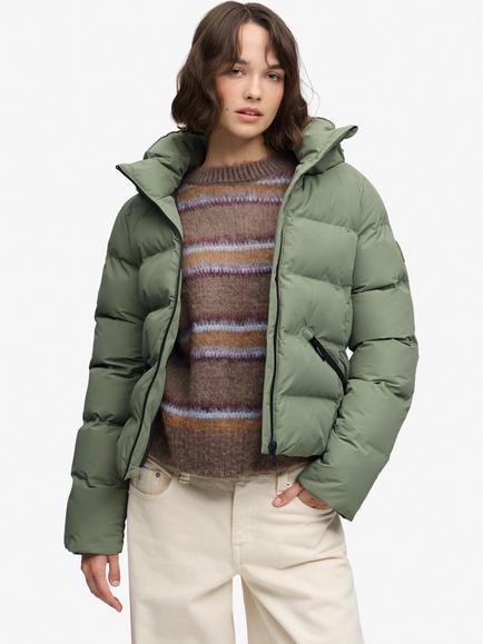 Superdry Hooded City Padded Jacket, Light Khaki Green, Light Khaki Green