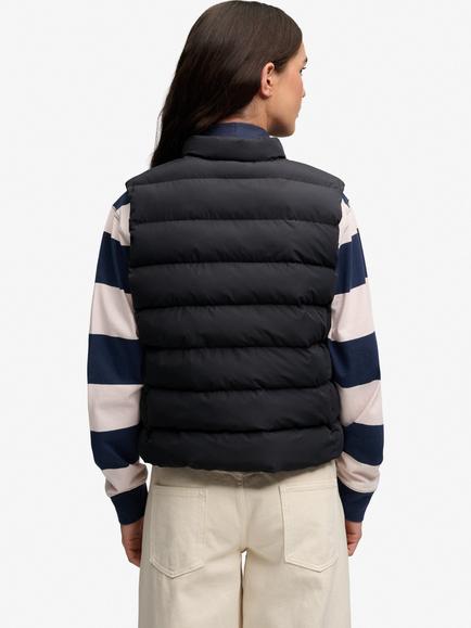 Superdry Padded Snap Gilet, Ebony - view 2, Ebony