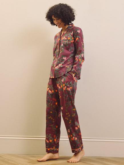Their Nibs Cotton Pyjamas, Burgundy - view 2, Burgundy