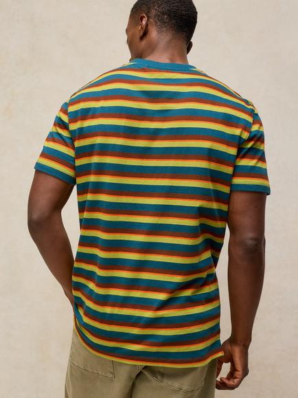 White Stuff Abersoch Cotton Stripe Crew Neck T-Shirt, Brown - view 2, Brown