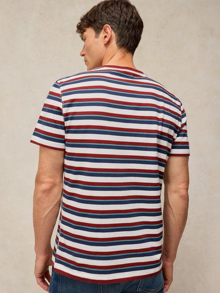 White Stuff Abersoch Cotton Stripe Crew Neck T-Shirt, Ivory/Multi - view 2, Ivory/Multi