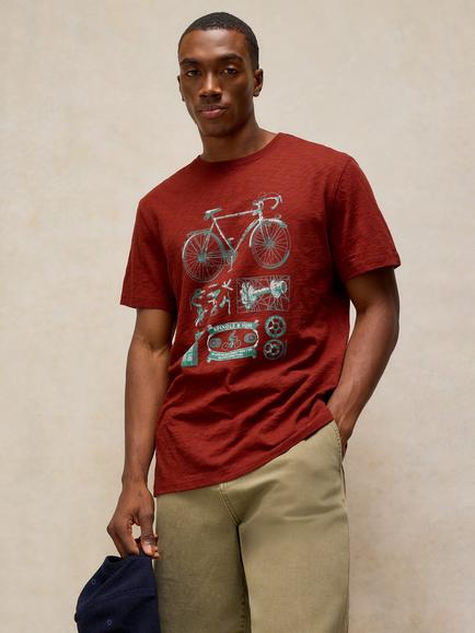 White Stuff Abersoch Cotton Graphic Crew Neck T-Shirt, Red - view 2, Red