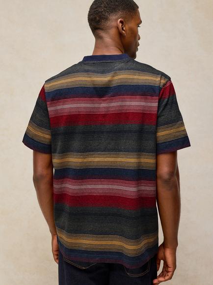 White Stuff Horsham Cotton Stripe Crew Neck T-Shirt, Grey/Multi - view 2, Grey/Multi