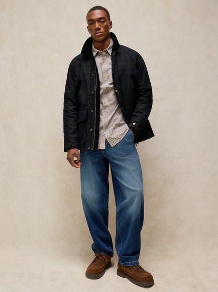 White Stuff Filey Waxed Jacket, Navy/Multi, Navy/Multi