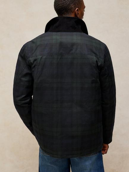 White Stuff Filey Waxed Jacket, Navy/Multi - view 2, Navy/Multi