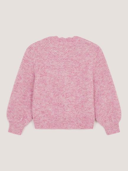 Monsoon Kids' Sparkle Bow Cardigan, Lilac - view 2, Lilac