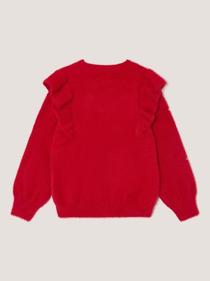 Monsoon Kids' Cindy Snowflake Jumper, Red - view 2, Red