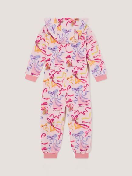 Monsoon Kids' Christmas Bow & Skate Onesie - view 2, Pink