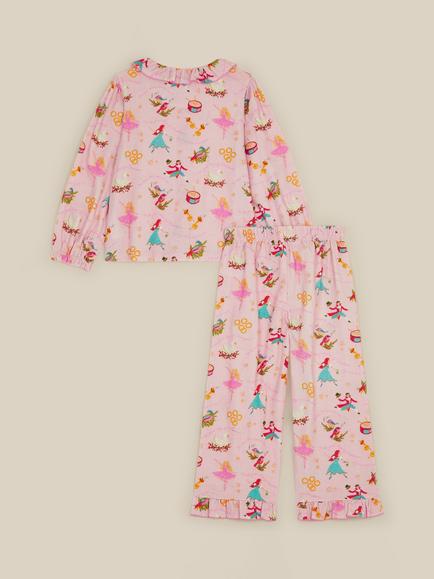 Monsoon Kids' 12 Days of Christmas Long Sleeve Pyjama Set, Pink - view 2, Pink