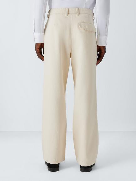 John Lewis x clothsurgeon Double Pleated Denim Jeans, Ecru - view 2, Ecru