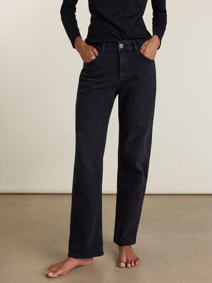 Baukjen Kim Mid Rise Straight Leg Jeans, Washed Black - view 2, Washed Black