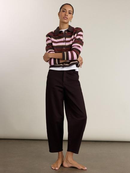 Baukjen Nixi Organic Cotton Rich Barrel Leg Jeans, Dark Chocolate, Dark Chocolate