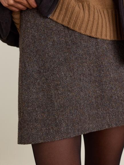 Baukjen Kali A-Line Mini Skirt, Brown/Grey - view 2, Brown/Grey