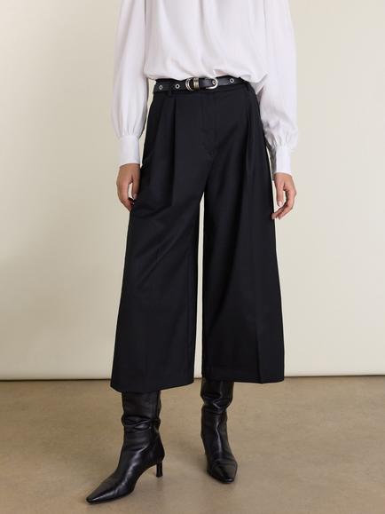 Baukjen Carole Wool Blend Culottes, Black - view 2, Black