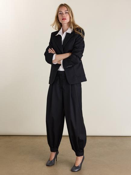 Baukjen Ceren Wool Blend Balloon Trousers, Black, Black