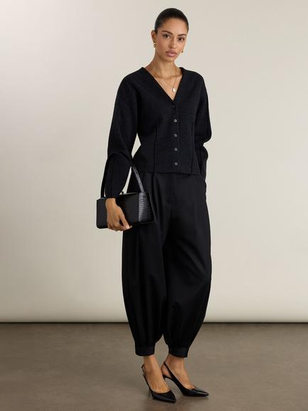 Baukjen Coco Merino Wool Blend Knit Jacket, Charcoal, Charcoal