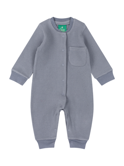Little Green Radicals Baby Waffle Bodysuit, Blue, Blue