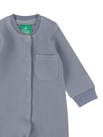 Little Green Radicals Baby Waffle Bodysuit, Blue - view 2, Blue