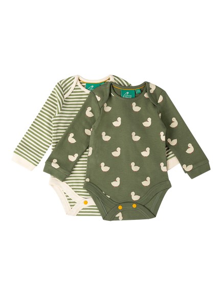 Little Green Baby Ducks Bodysuit, Pack of 2, Green, Green