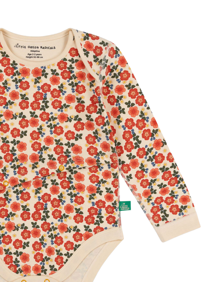 Little Green Radicals Baby Petals Feeding Adaptive Bodysuit, Multi - view 2, Multi