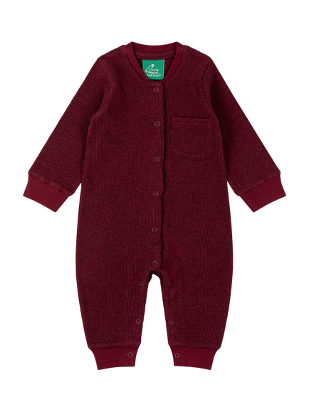 Little Green Radicals Baby Long Sleeve Waffle Playsuit Bodysuit, Purple, Purple