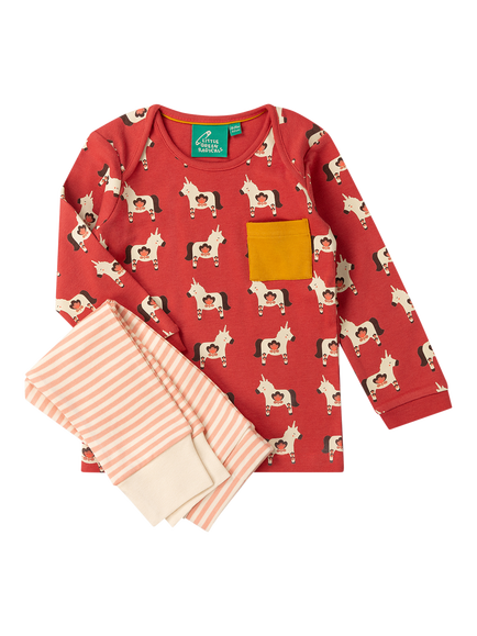 Little Green Radicals Baby Unicorn Print Top and Joggers Set, Purple, Purple