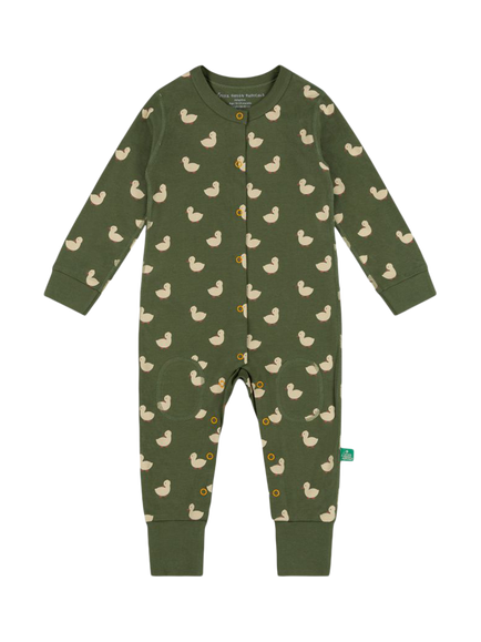 Little Green Radicals Kids' Ducks Adaptive Onesie, Green, Green