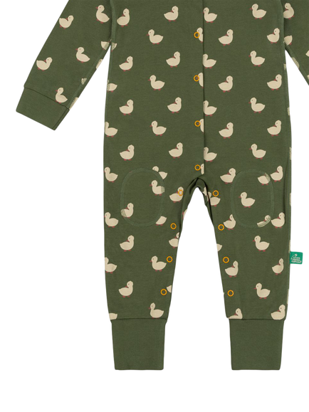 Little Green Radicals Kids' Ducks Adaptive Onesie, Green - view 2, Green