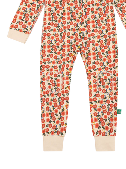 Little Green Radicals Kids' Petal Print Adaptive Onesie Sleepsuit, Multi - view 2, Multi