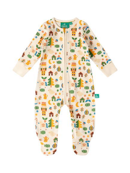 Little Green Radicals Baby Toy Box Zip Babygrow Sleepsuit, Multi, Multi