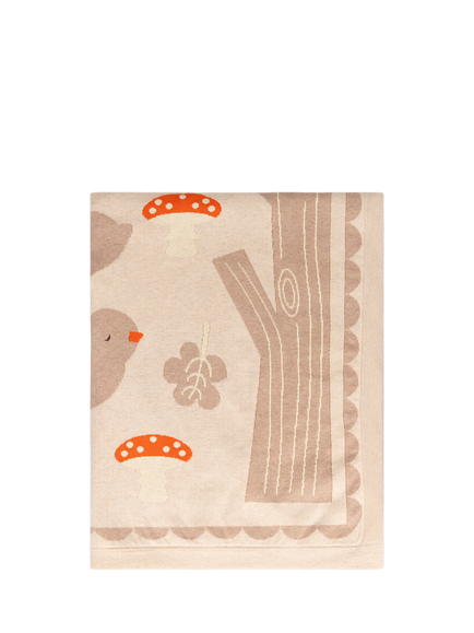 Little Green Radicals Folk Baby Blanket, Cream - view 2, Cream