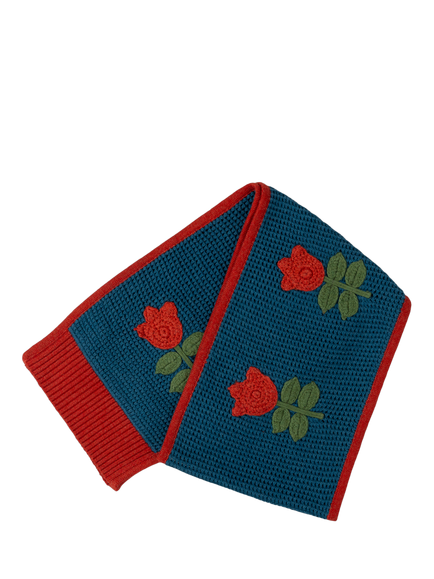 Little Green Radicals Kids' Tulips Knitted Scarf, Blue, Blue