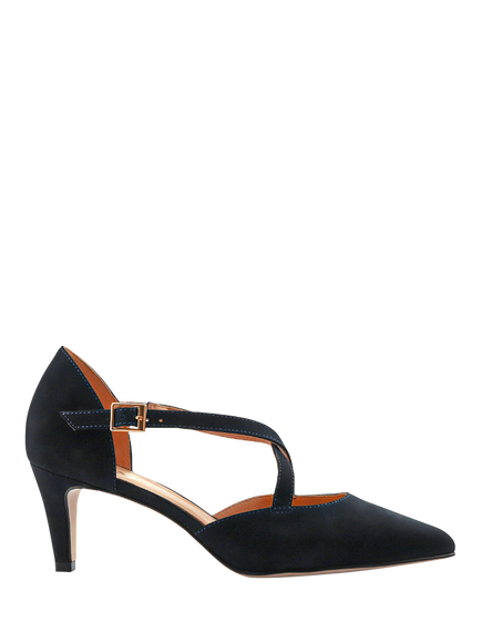 Jones Bootmaker Ysa Wide Fit Leather Stiletto Heel Court Shoes, Navy, Navy