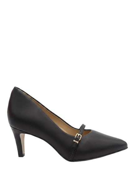Jones Bootmaker Zienna Wide Fit Leather Stiletto Heel Mary Janes, Black, Black