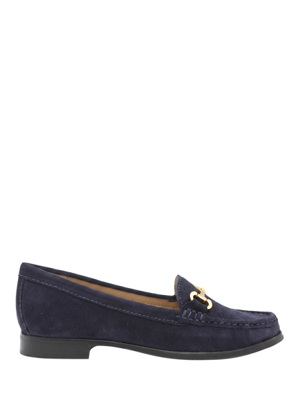 Jones Bootmaker Lex Wide Fit Suede Loafers, Navy, Navy