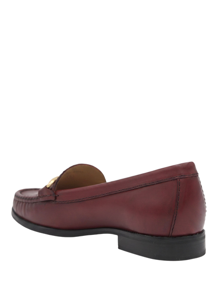 Jones Bootmaker Lorella Wide Fit Leather Loafers - view 2, Burgundy