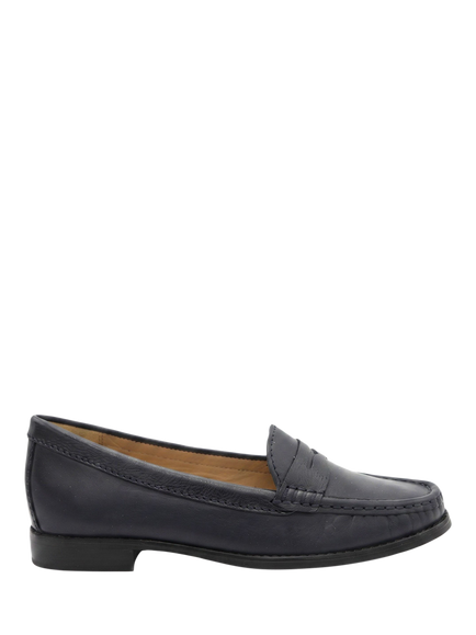 Jones Bootmaker Tamsyn Smart Leather Penny Loafers, Navy