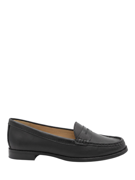 Jones Bootmaker Tamsyn Wide Fit Smart Leather Penny Loafers, Black