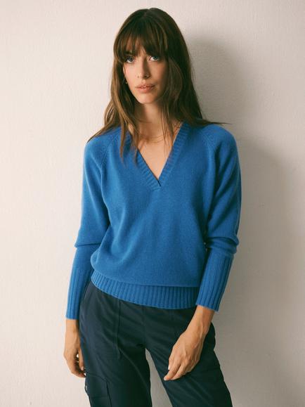 NRBY Henri Cashmere Jumper, Delft Blue, Delft Blue